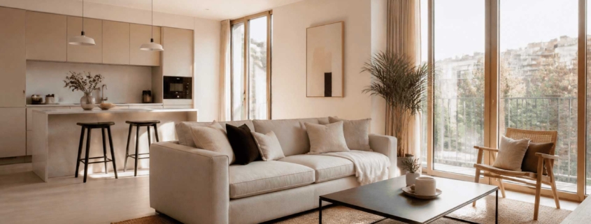 Salón de un piso turístico en Madrid